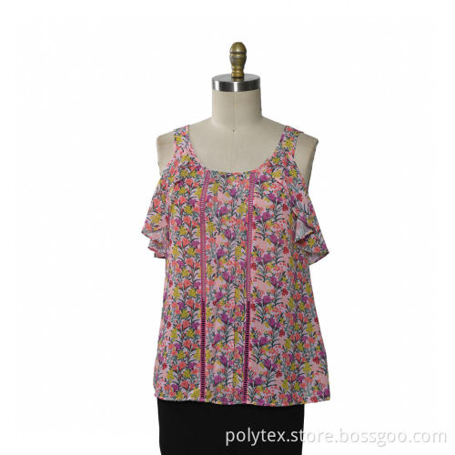 Ladies Chiffon Blouse Ruffle Sleeve